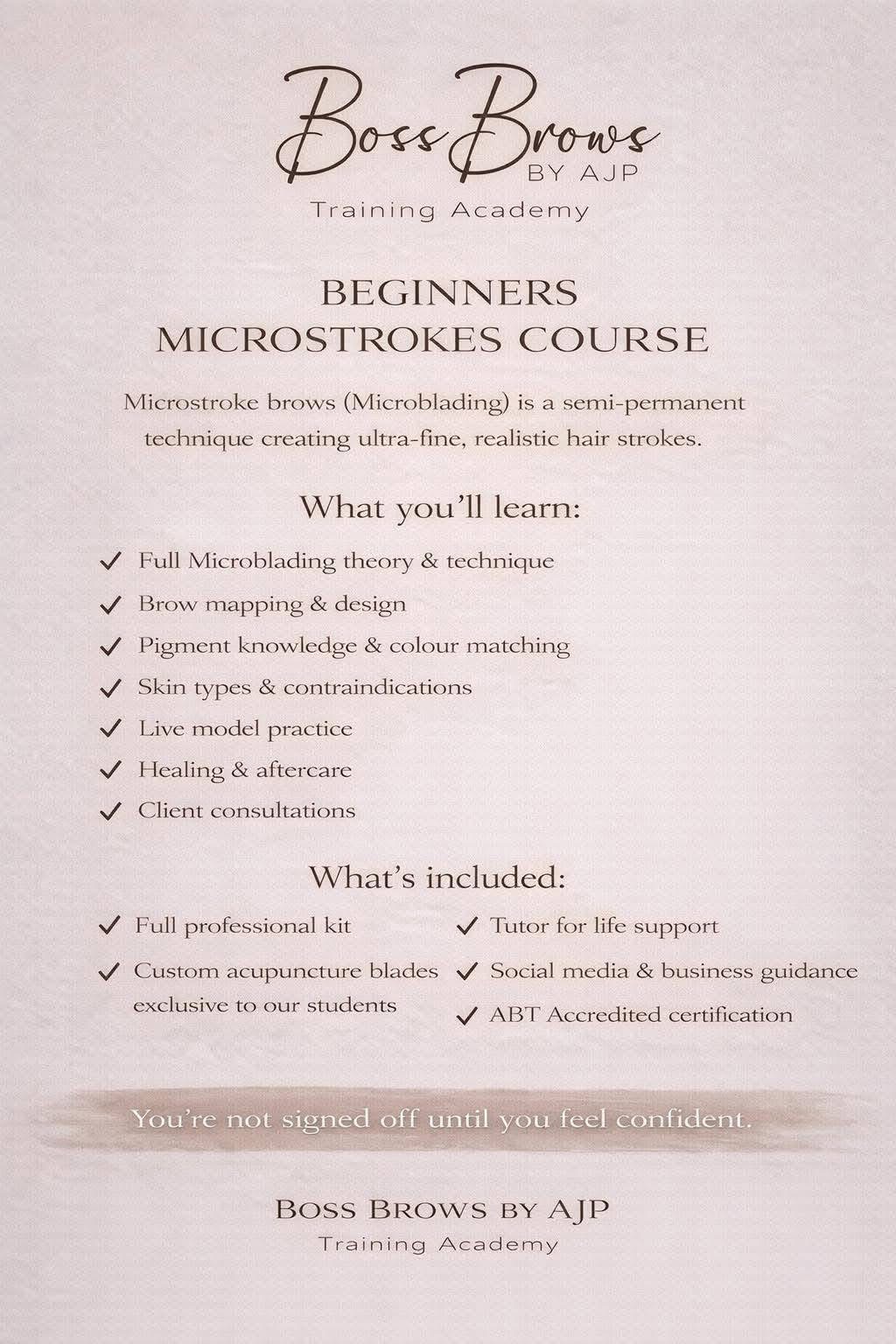 Boss Brows Beginners Microstrokes course overview